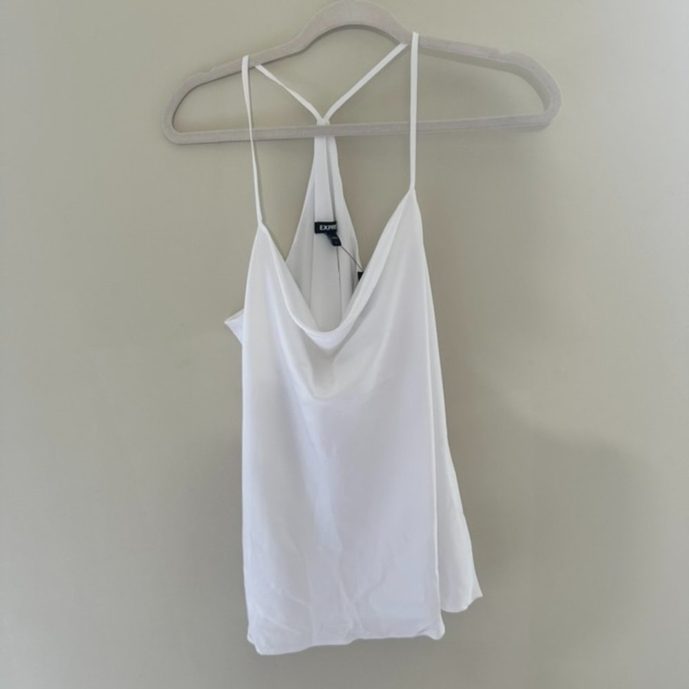 NWT Express Satin White Cowl Neck Cami